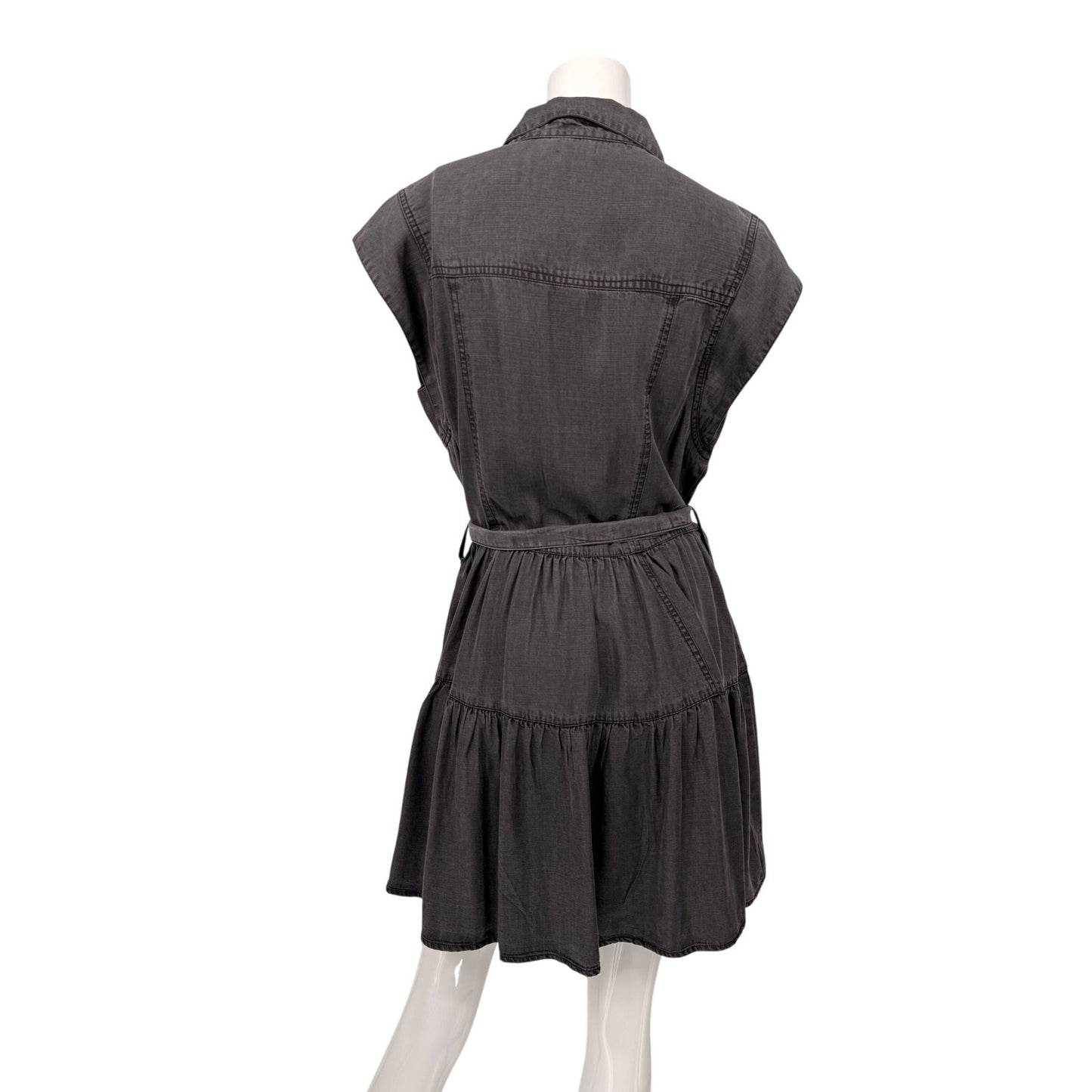 Elan Denim Chambray Collared Mini Shirt Dress