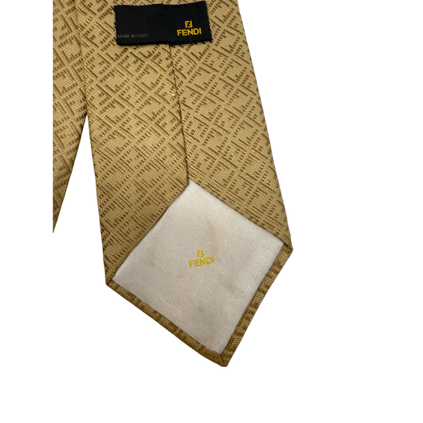Fendi Silk FF Monogram Neck Tie Gold
