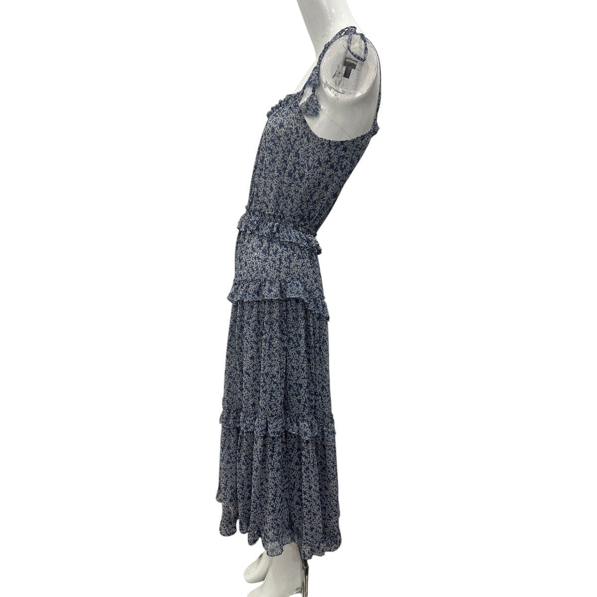 Misa Los Angeles Printed Ruffle Ryanne A-line Pleated Midi Dress