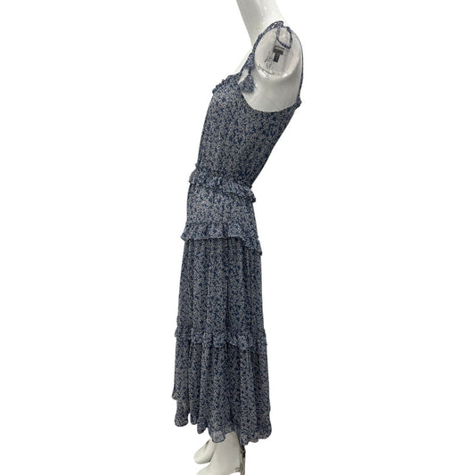 Misa Los Angeles Printed Ruffle Ryanne A-line Pleated Midi Dress