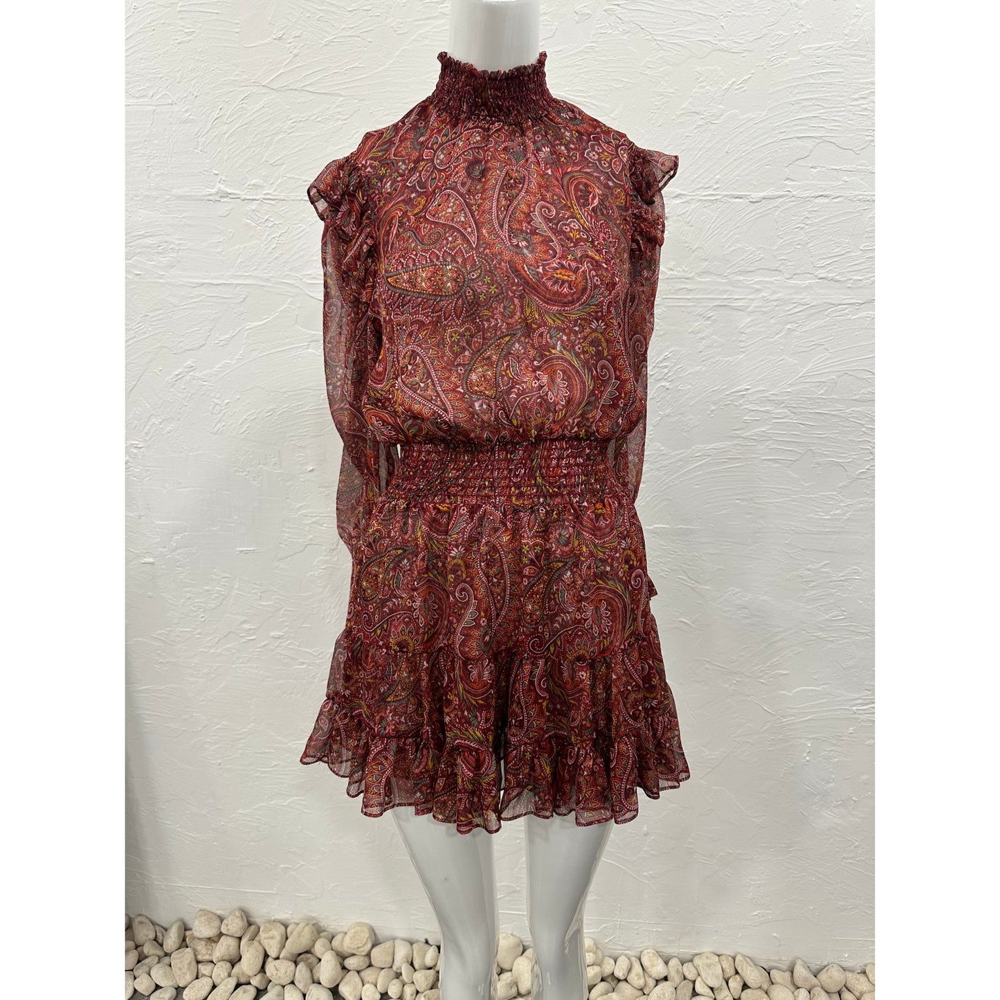 Misa Los Angeles Gianna Paisley Print Smocked Mini Dress Women's