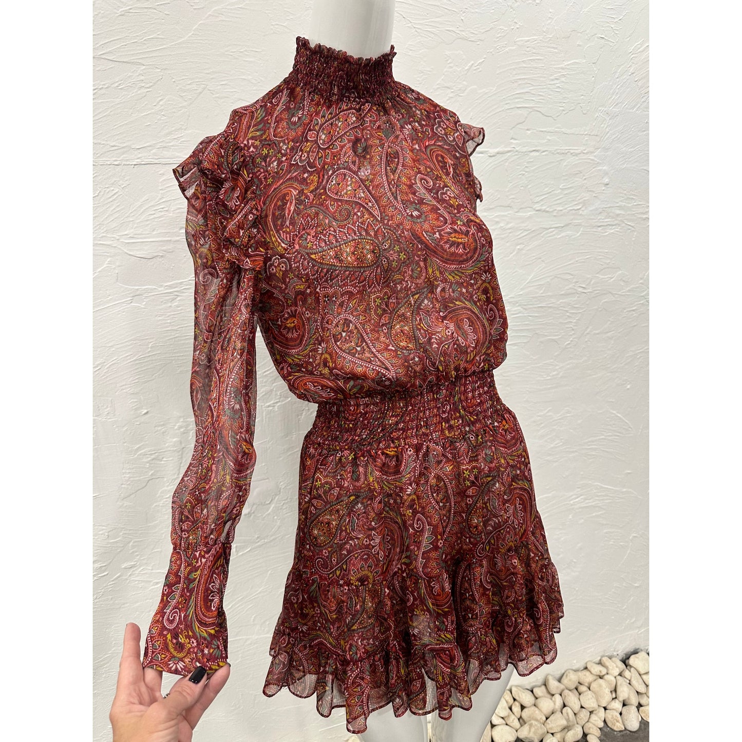Misa Los Angeles Gianna Paisley Print Smocked Mini Dress Women's