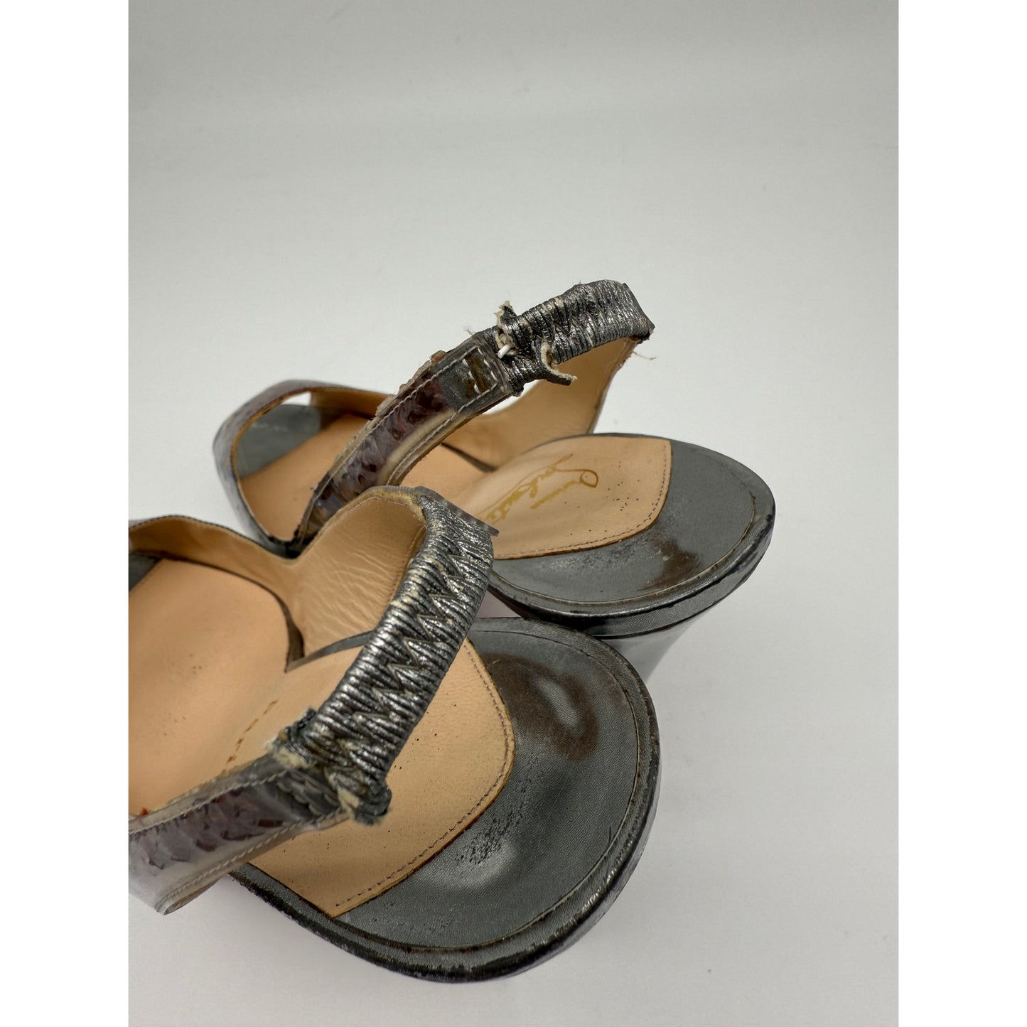 Christian Louboutin PVC Print Slingback Pumps Women's