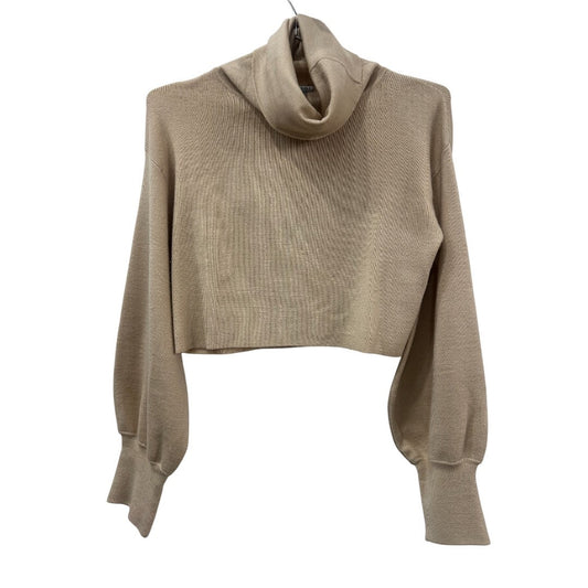 Donna Mizani Wool Knit Turtleneck Cropped Pullover Sweater Women's