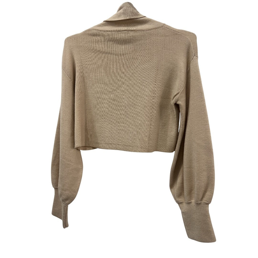 Donna Mizani Wool Knit Turtleneck Cropped Pullover Sweater Women's