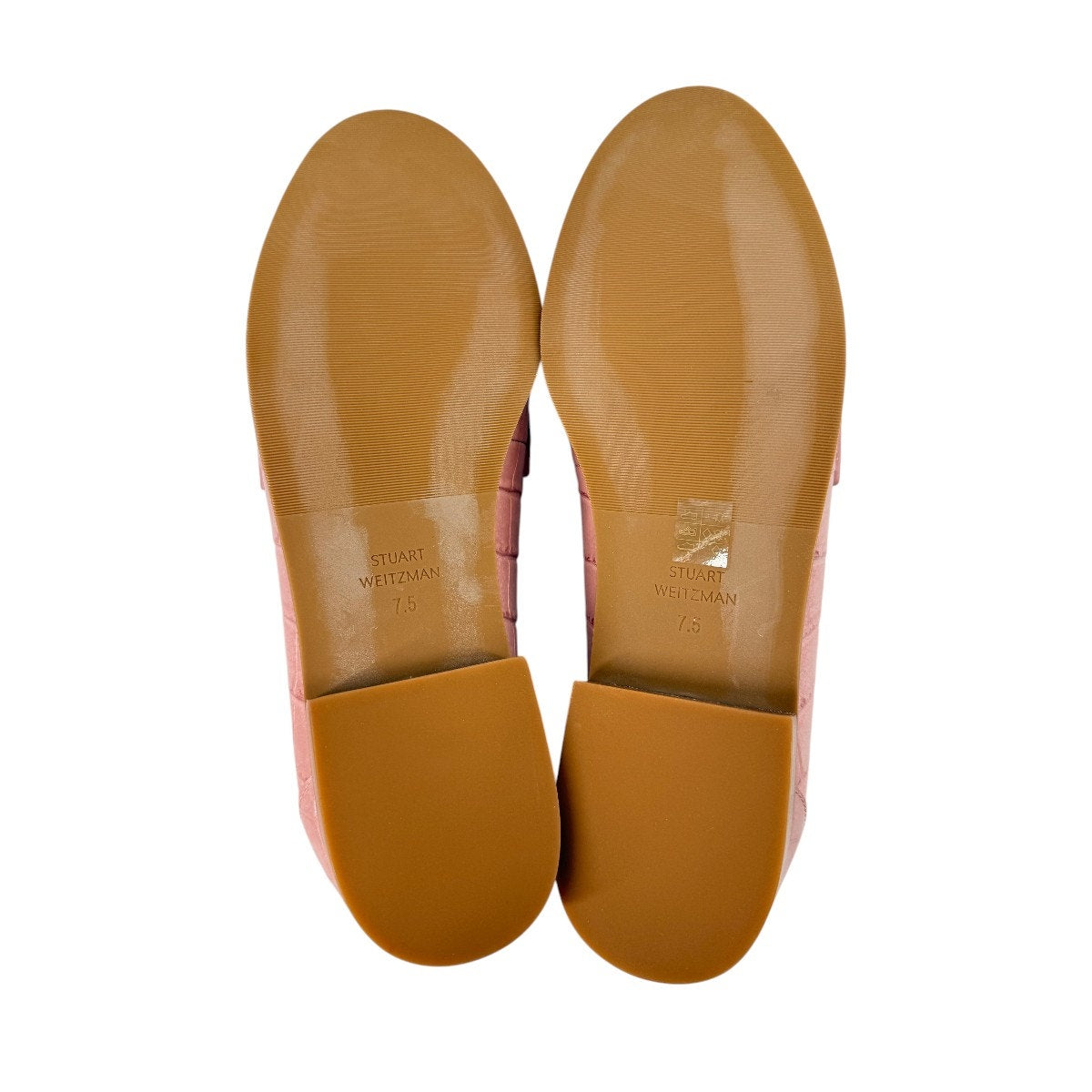 Stuart Weitzman Owen Buckle Printed Croc Leather Loafers Pink Women's 7.5 B