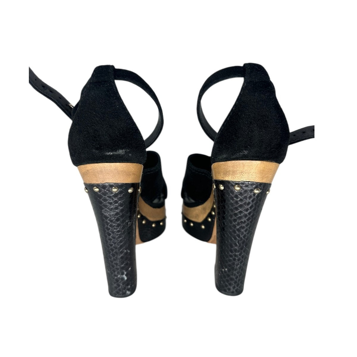 Alexandre Birman Suede Peggy Snakeskin Platform Sandals