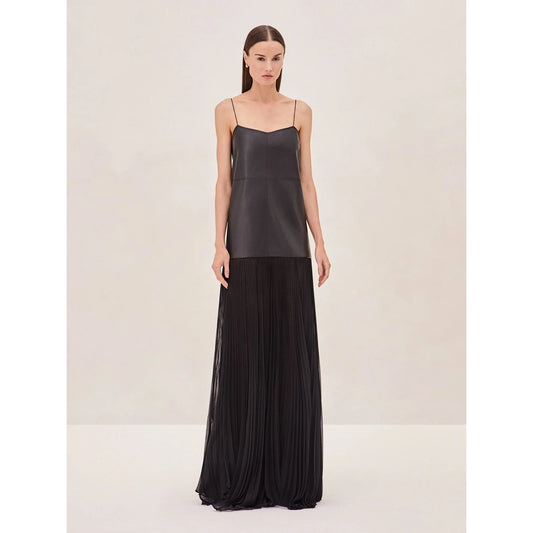 Alexis Faux Leather Kaleena Pleated Maxi Dress
