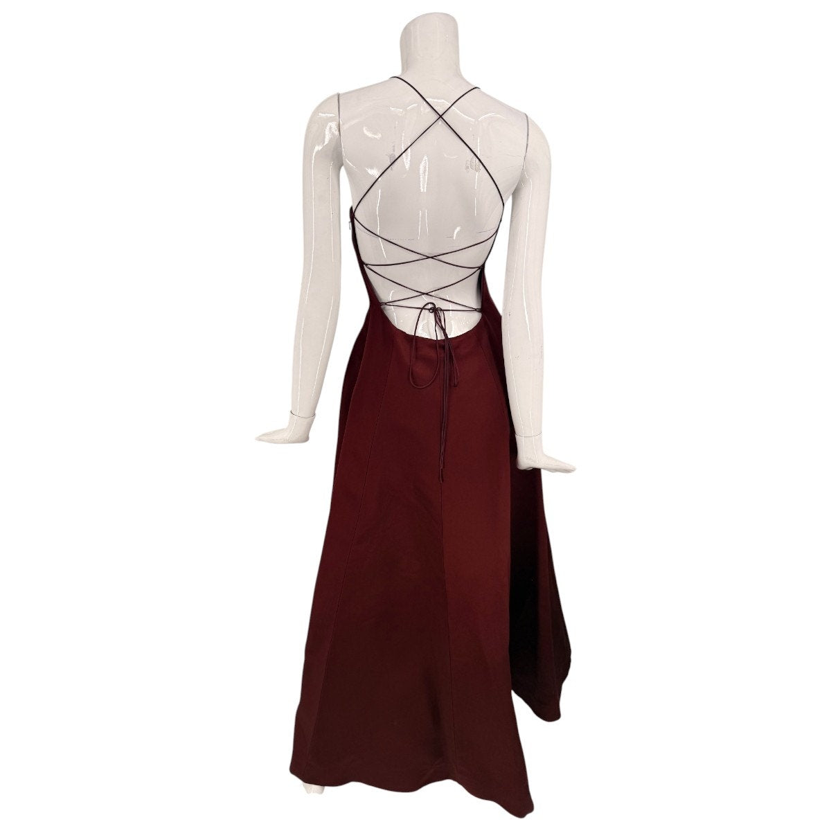 Adam Lippes Giovanna Silk Satin Open Back Lace-Up Gown