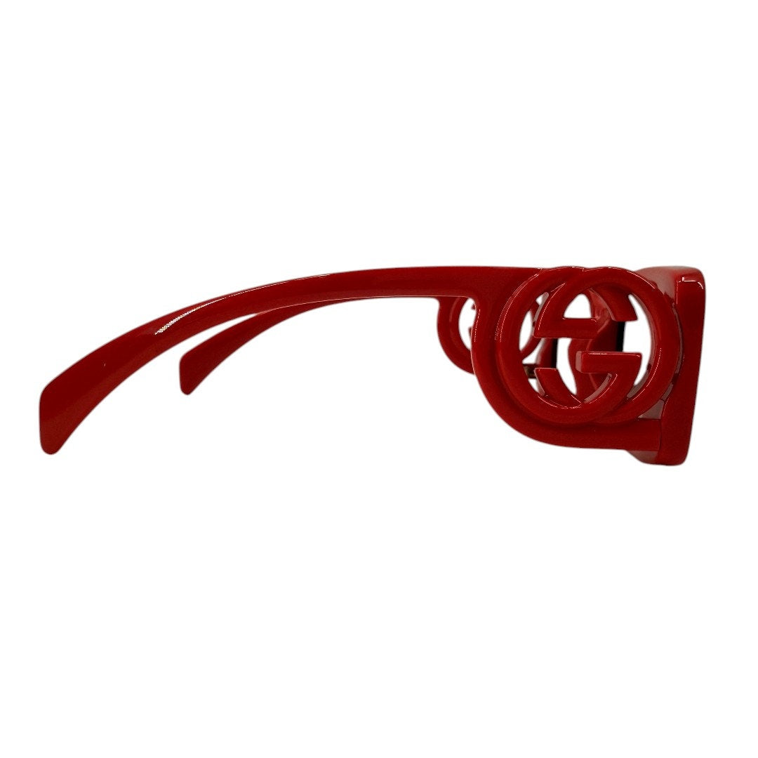 Gucci GG1325S Red Interlocking G Rectangular Sunglasses Women's 54-19-140