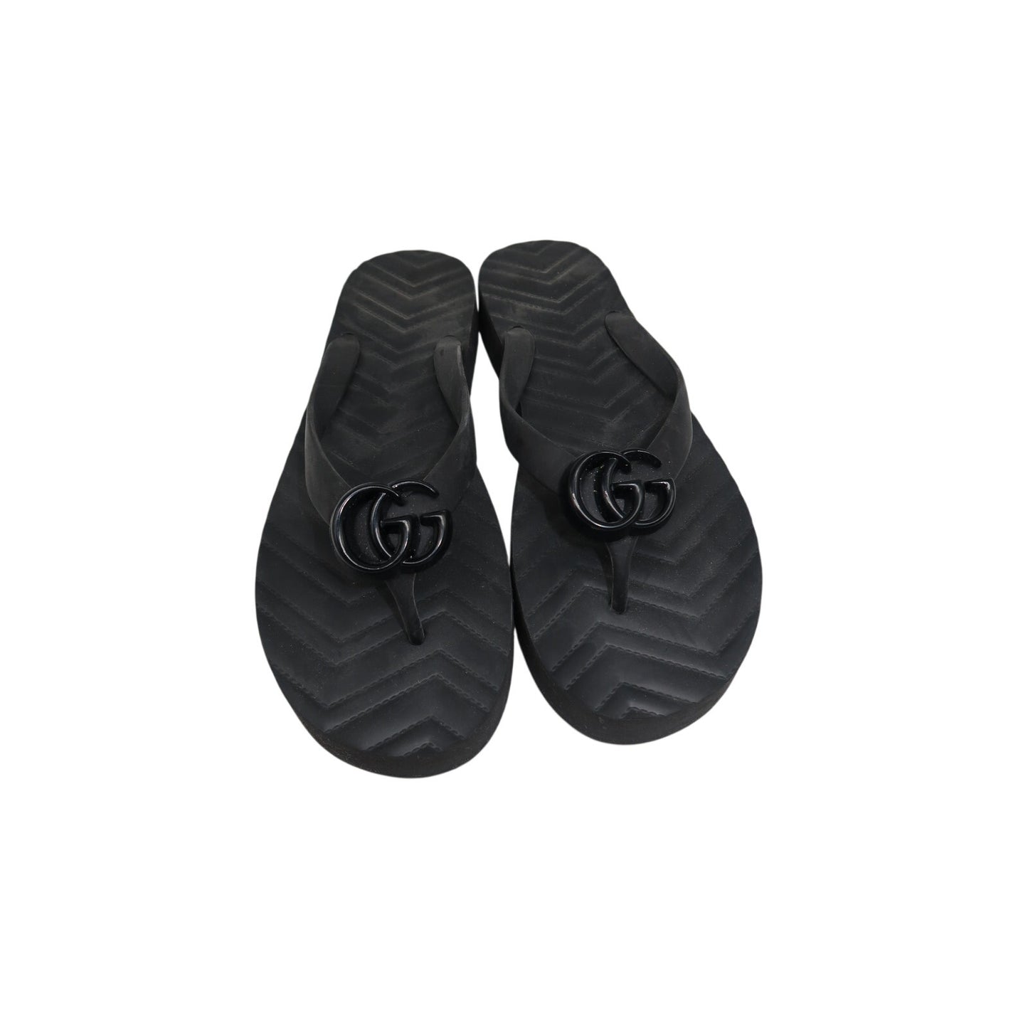 Gucci Pascar GG Chevron Rubber Slip On Flip Flops