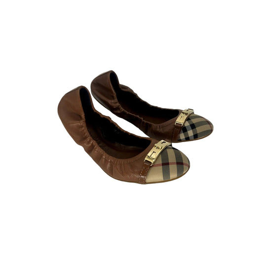 Burberry Leather Nova Check Canva Ballet Flats