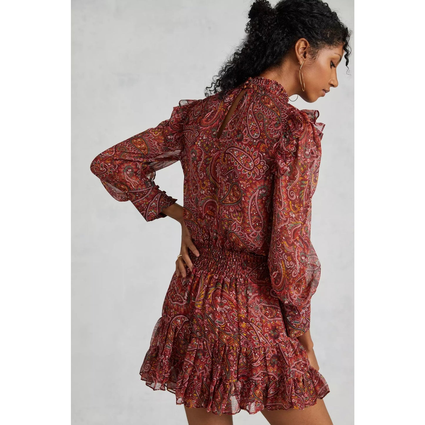Misa Los Angeles Gianna Paisley Print Smocked Mini Dress Women's