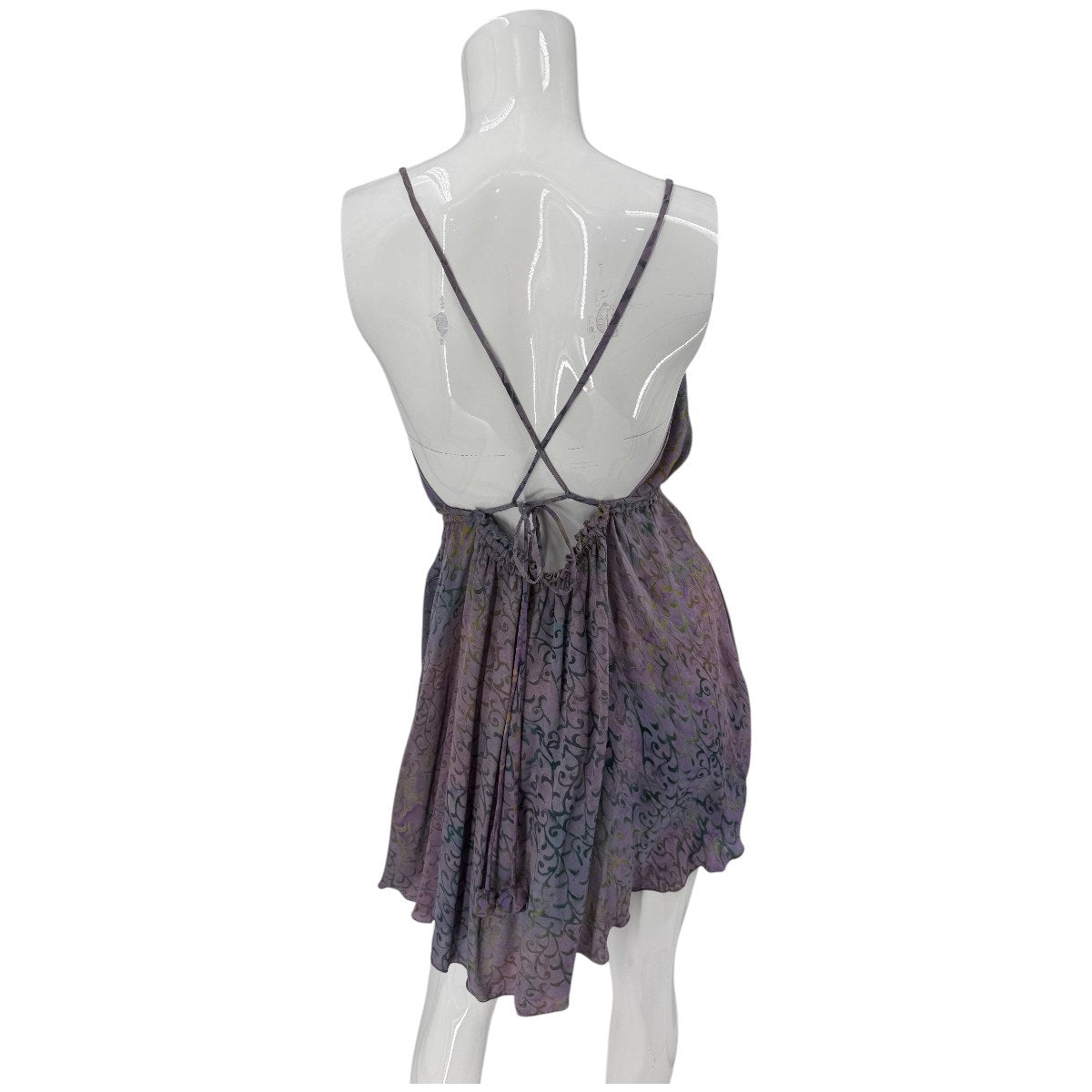 NWT Indah Tahani Silk Cowl Neck Printed Mini Dress