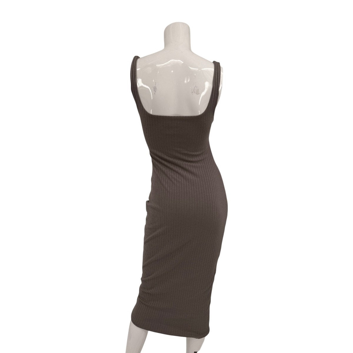 Hours Ribbed Knit Dahlia Cut Out Sleeveless Midi Dress