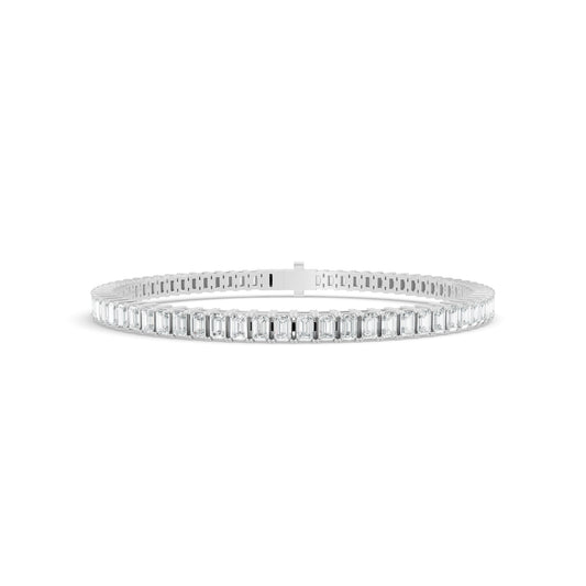 6.11 ctw Diamond Emerald Cut 14K White Gold Tennis Bracelet