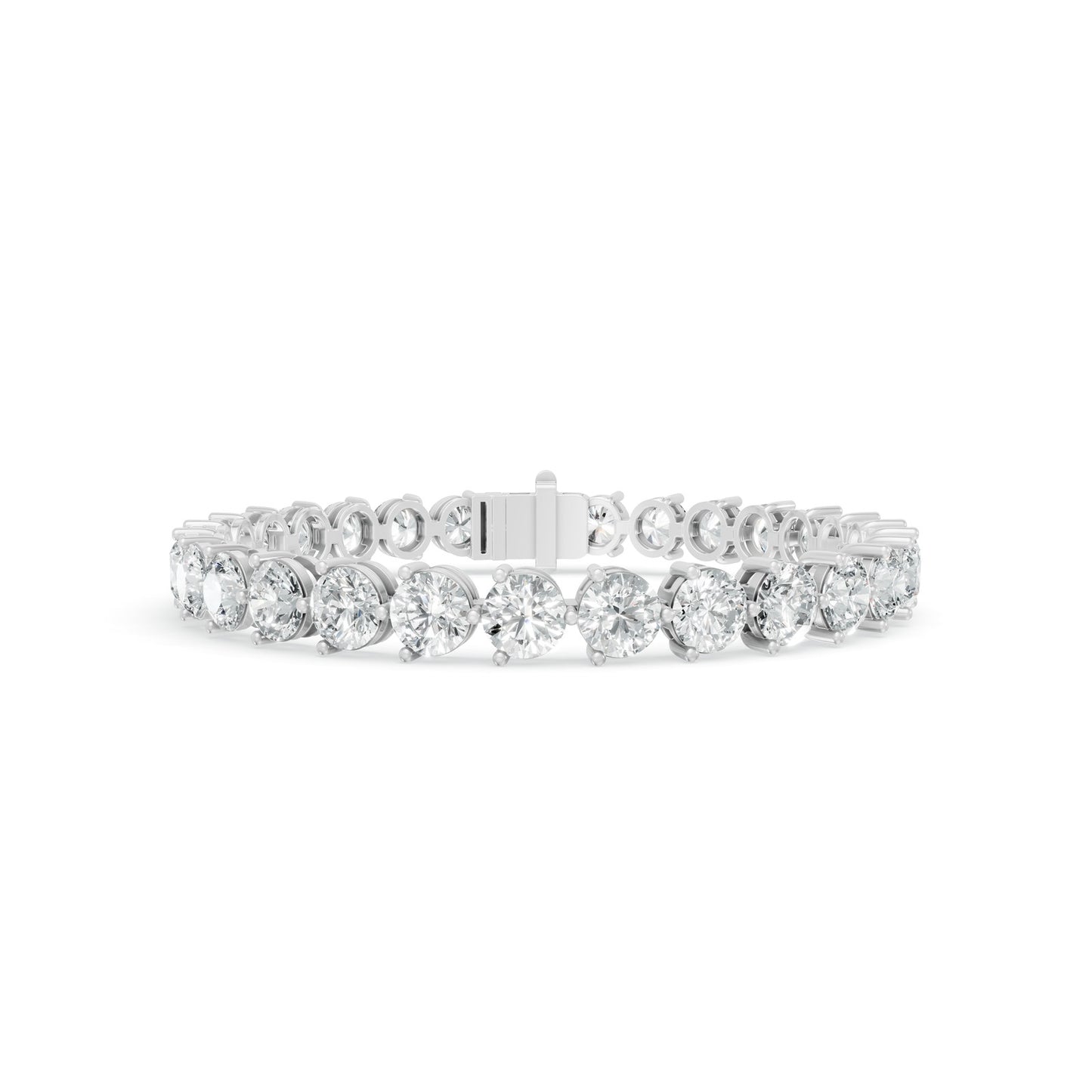 16.70 ctw Diamond 3 Prong Bracelet 14K White Gold Tennis Bracelet