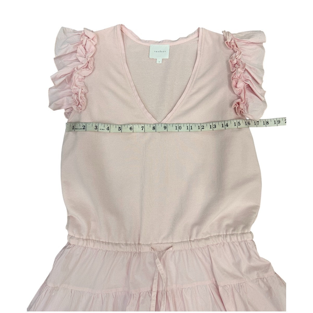 Sundays Cotton Blend Ruffle Sleeve Tiered Mini Dress