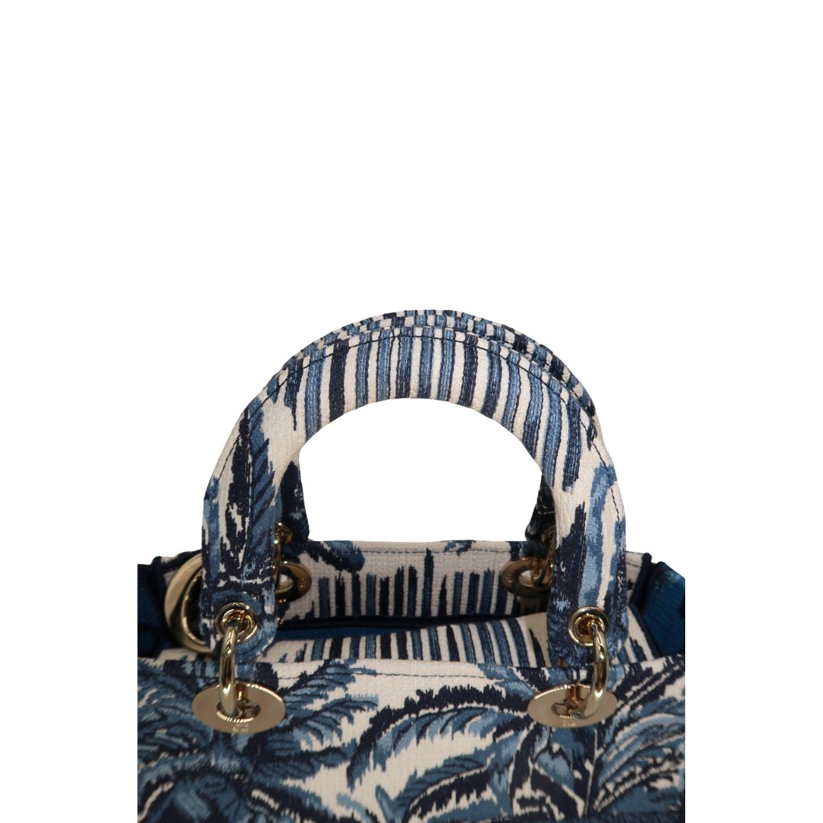 Christian Dior Canvas Embroidered Lady D-Lite Palm Tree Toile De Jouy Bag