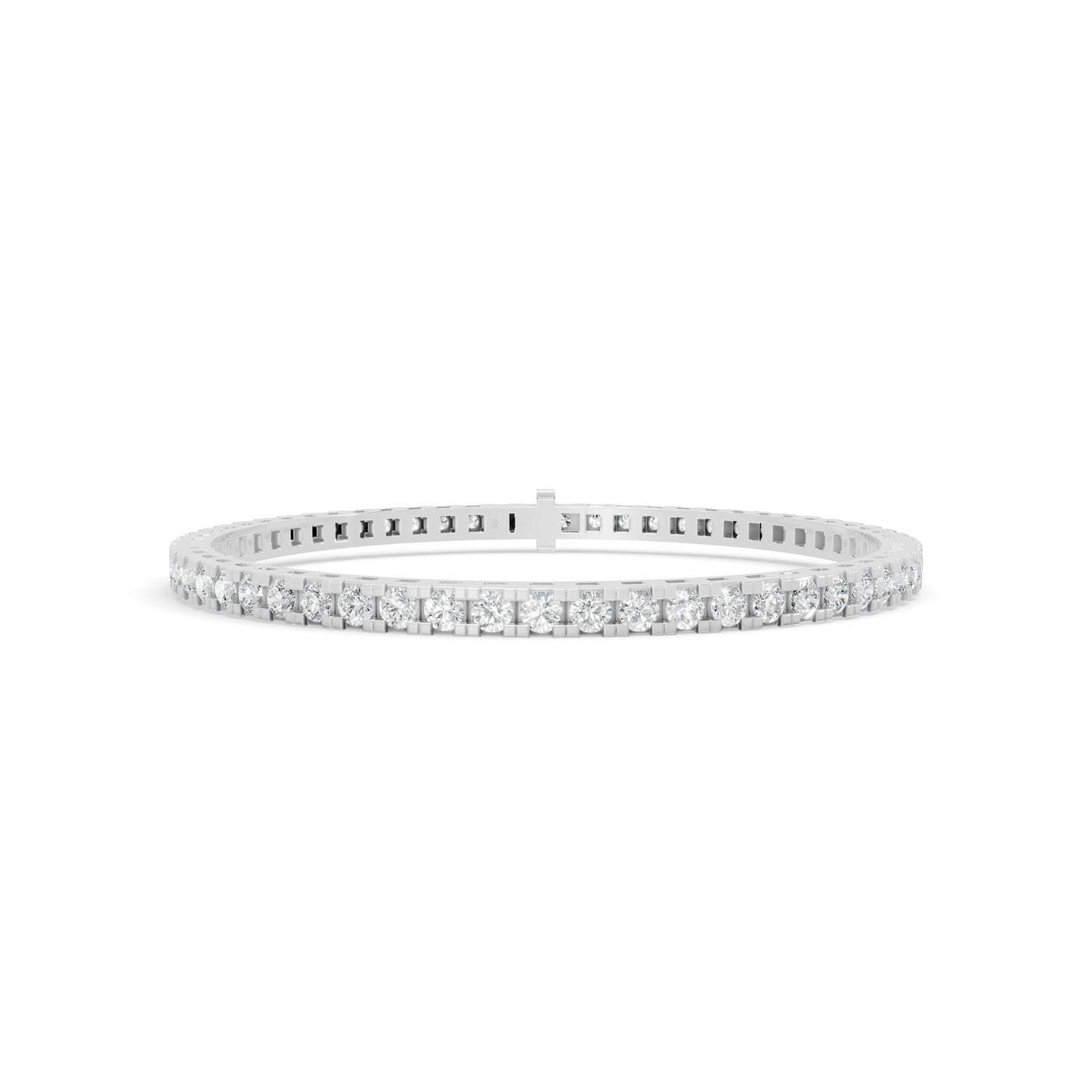 4.00 ctw Diamond Square Collet 14K White Gold Tennis Bracelet
