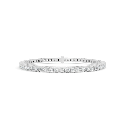 4.00 ctw Diamond Square Collet 14K White Gold Tennis Bracelet