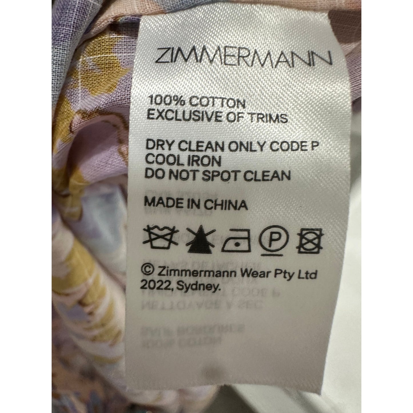 Zimmermann Cotton Floral Print Twist Front Midi Dress Women's