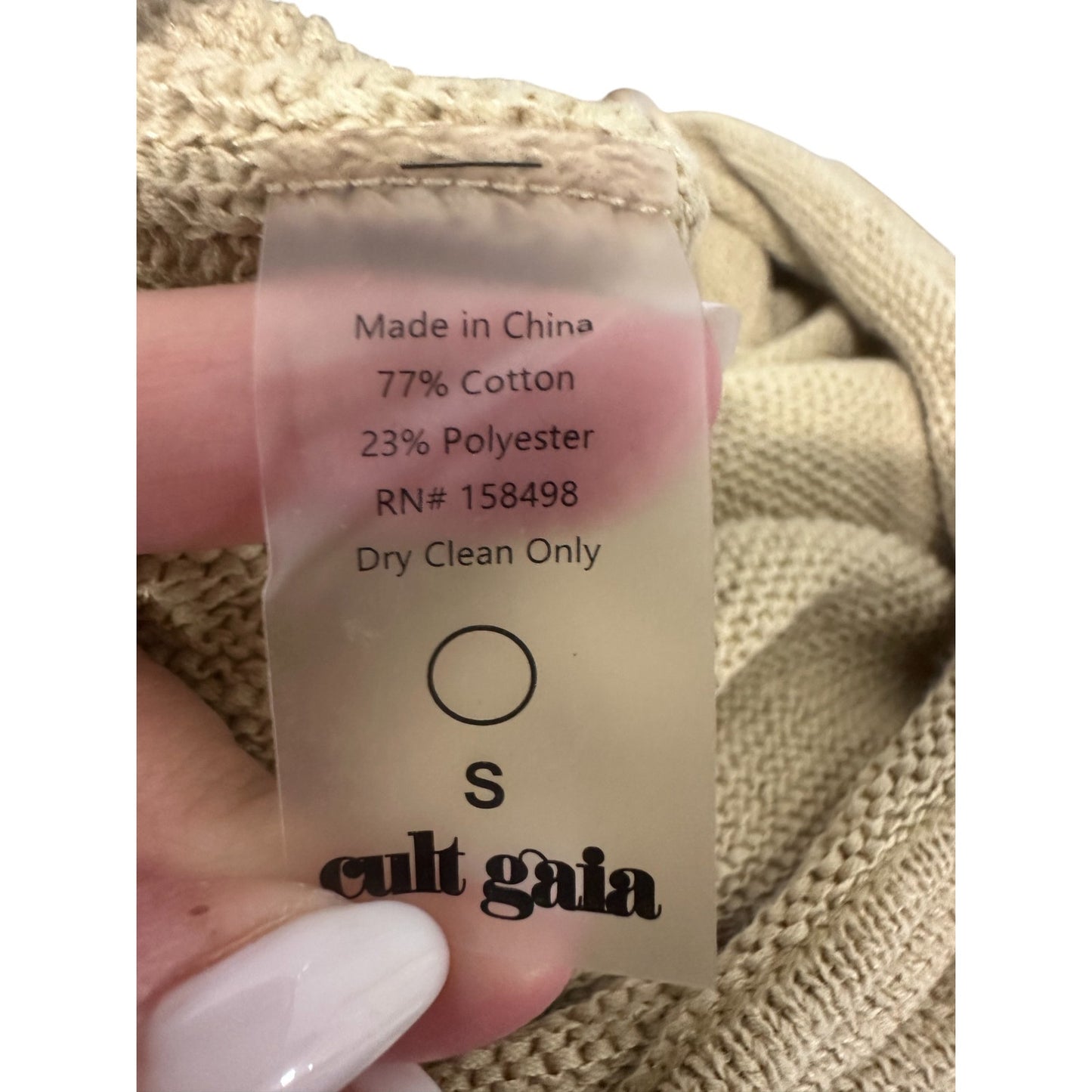 Cult Gaia Cotton Blend Knit Cut-Out Cameron Midi Dress