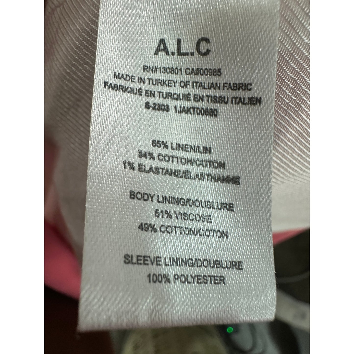 A.L.C. Linen Blend Donovan Blazer Jacket Mateo Pleated Shorts Set