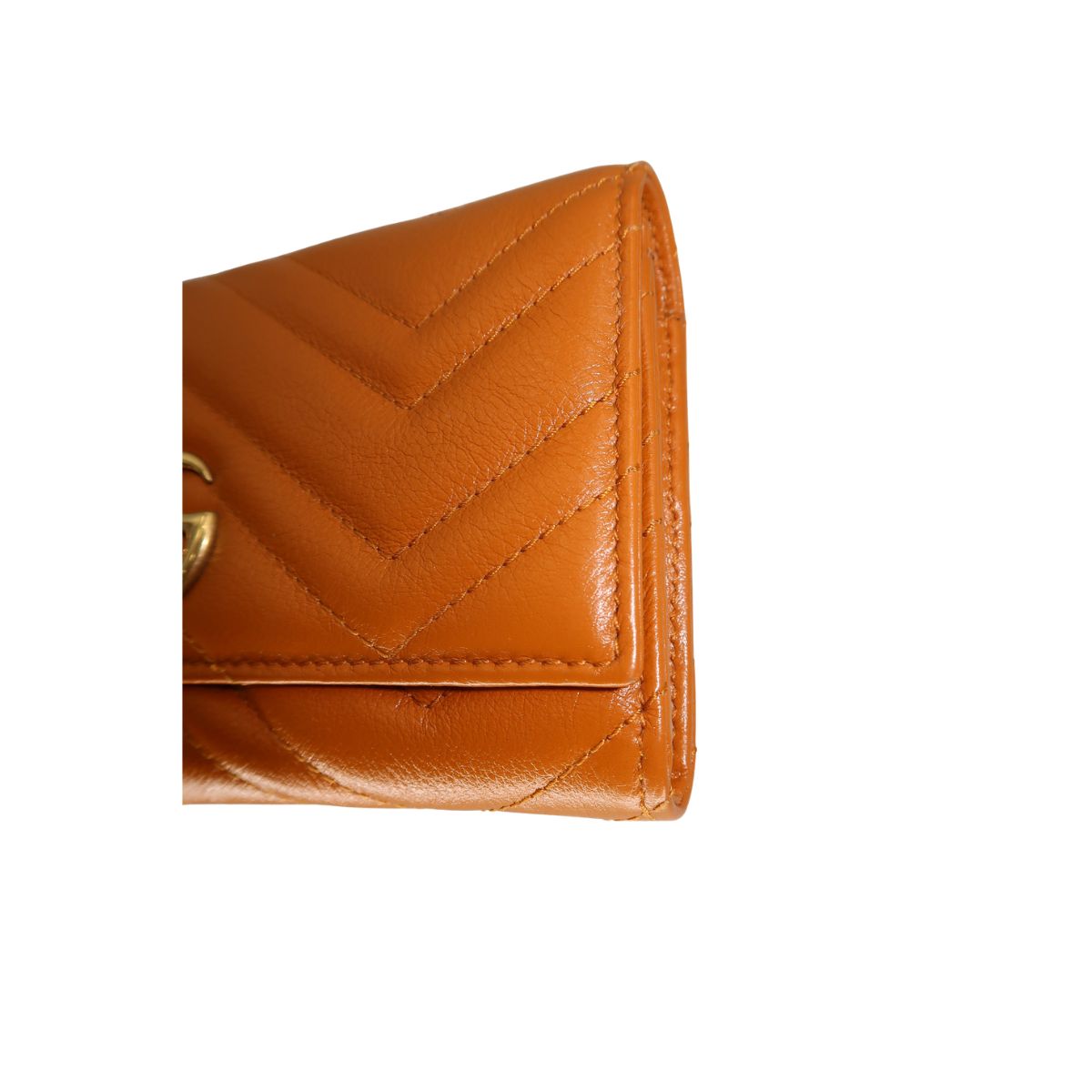 Gucci Leather Quilted GG Marmont Foldable Long Wallet