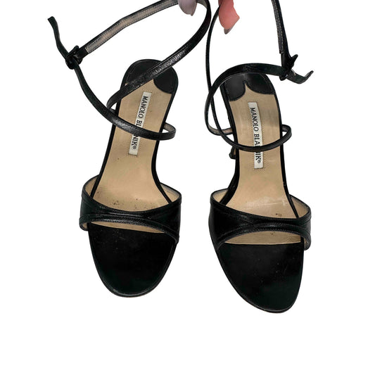Manolo Blahnik Leather Pippo Strappy Heels Sandals