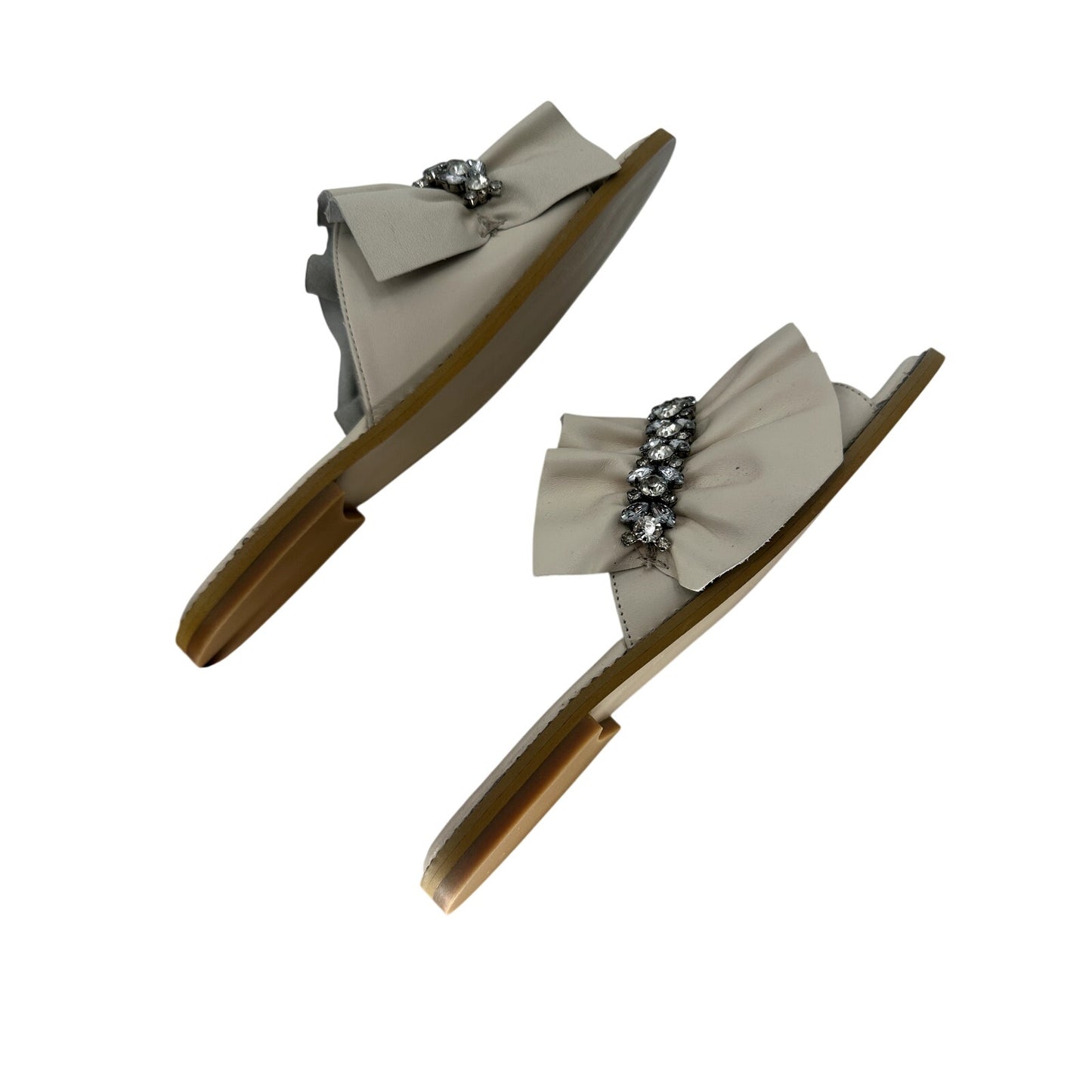 Sheridan Mia Tiana Ruched Jeweled Slide Sandals