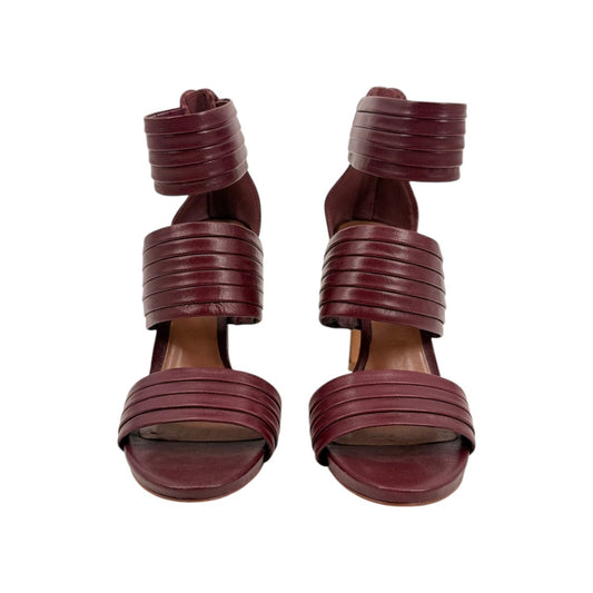 Vince Camuto Burgundy Multi-Strap Stiletto Sandals