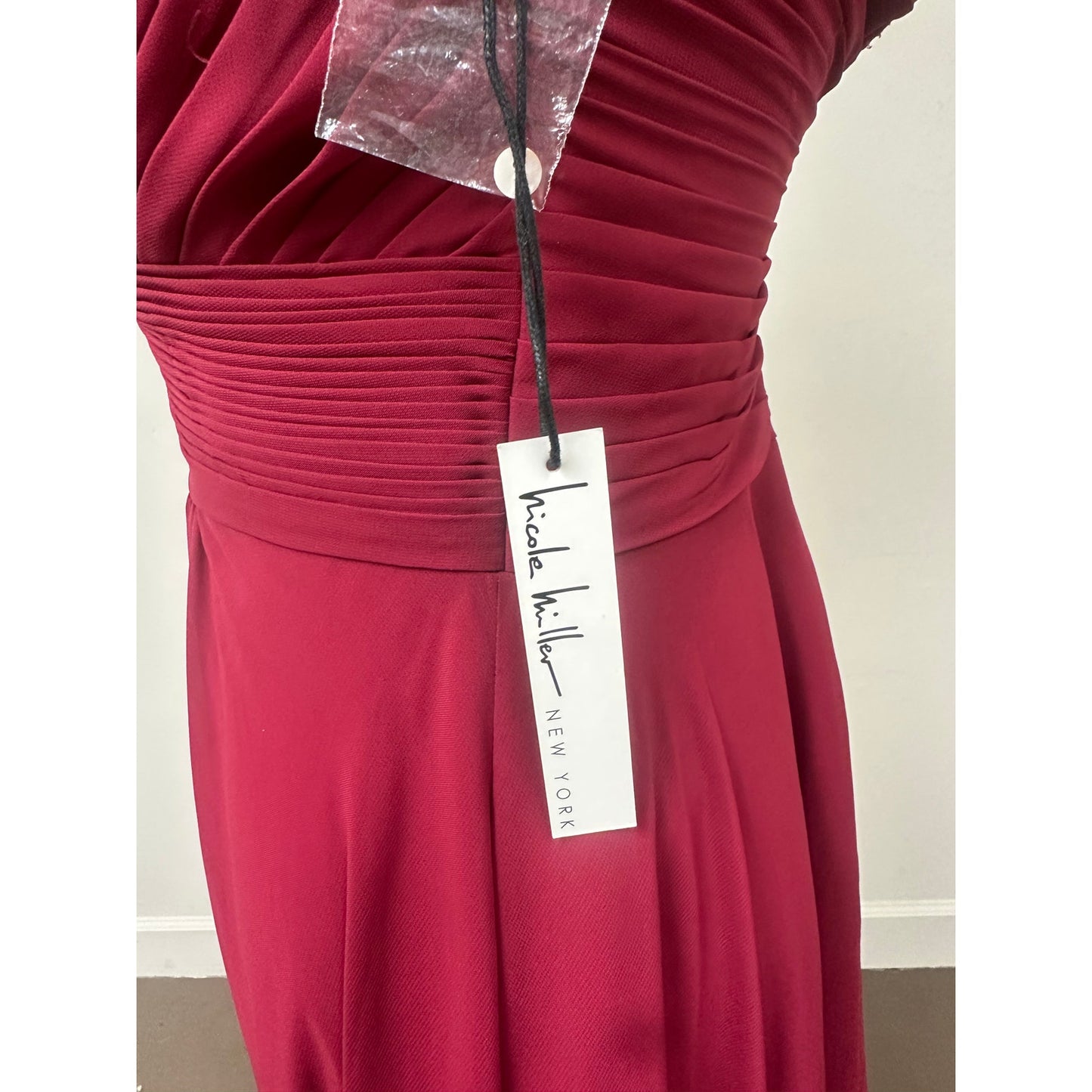 Nicole Miller Bridesmaid Bridal Formal Pleated Dress