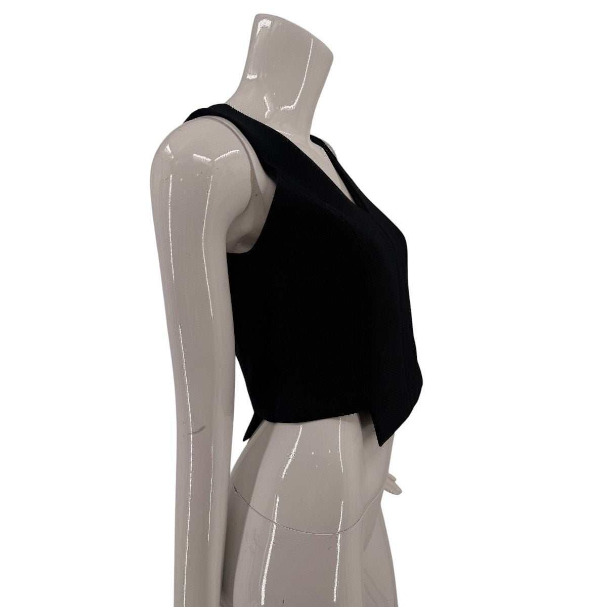 Milly Polyester Blend Sleeveless V-Neck Cropped Tank Top