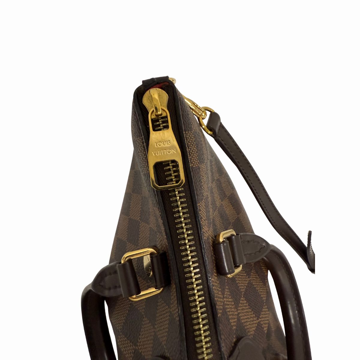 Louis Vuitton Leather Damier Ebene Siena Shoulder Bag Check