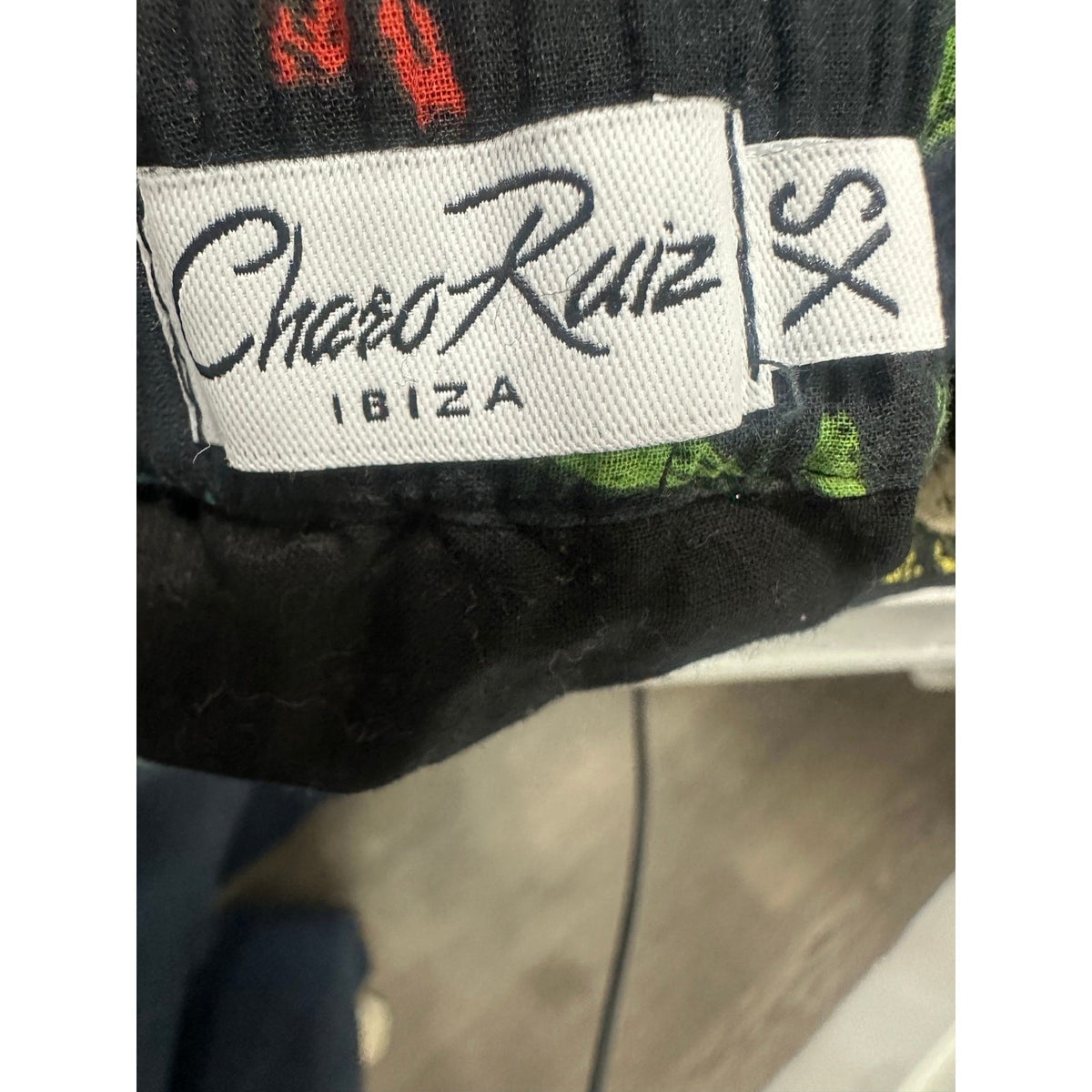 Charo Ruiz Ibiza Eibis Mini Skirt Black Floral Print Lace Trim