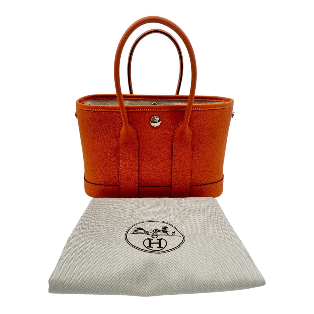 Hermès Garden Party 30 Orange Negonda Leather Palladium Hardware Bag