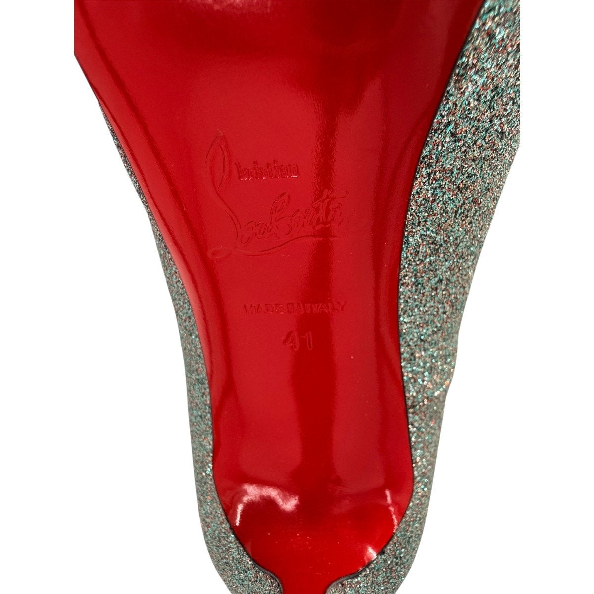 Christian Louboutin Glitter So Kate Pump Heels Silver Red Size EU 41 / US 11