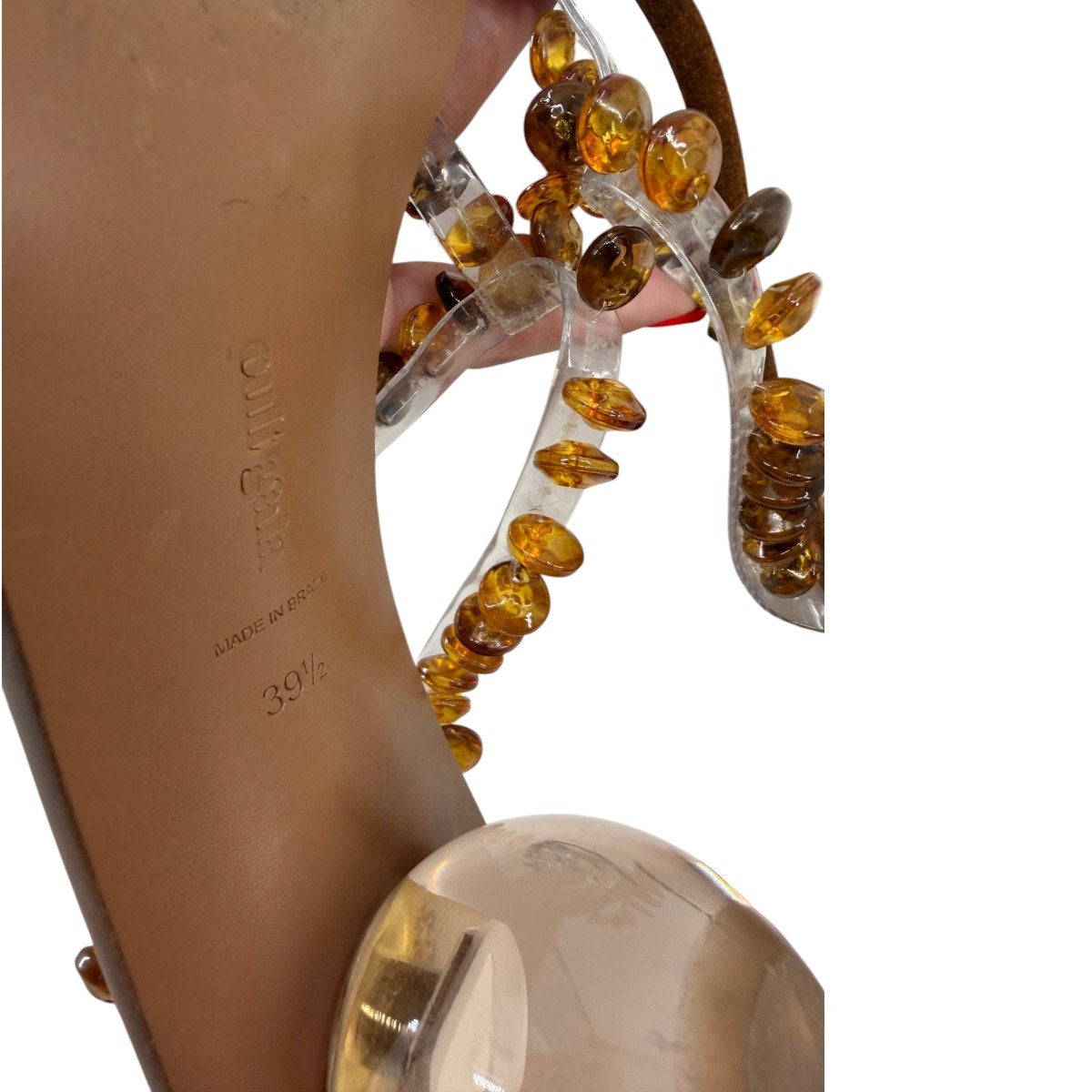 Cult Gaia Bead Embelished Clio Round Sphere Heel Sandals