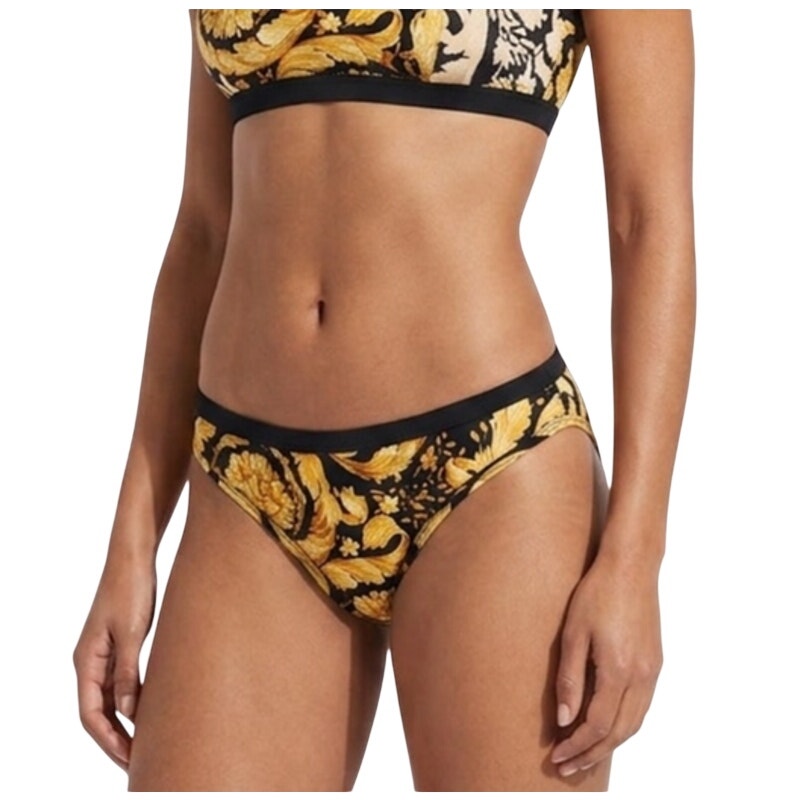 Versace Barocco Print Designer Low Rise Brief Panty