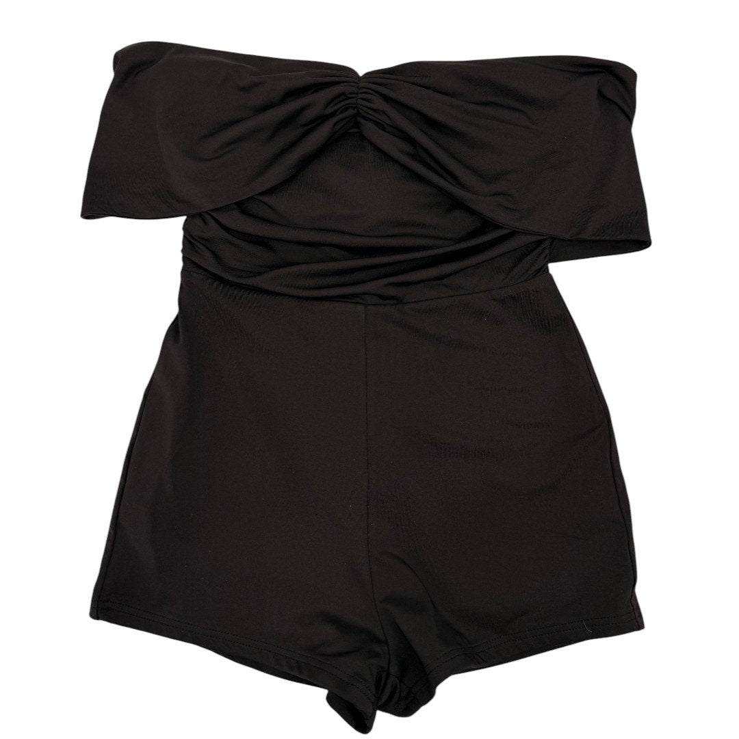 superdown Cher Black Off Shoulder Ruched Romper