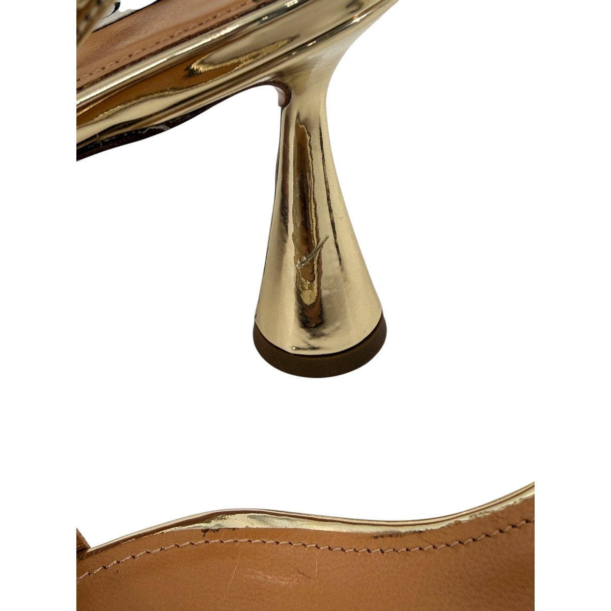Aquazzura Leather Metallic 75mm Latour Strappy Sandals