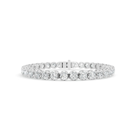 10.08 ctw Diamond Crown Collet 14K White Gold Tennis Bracelet