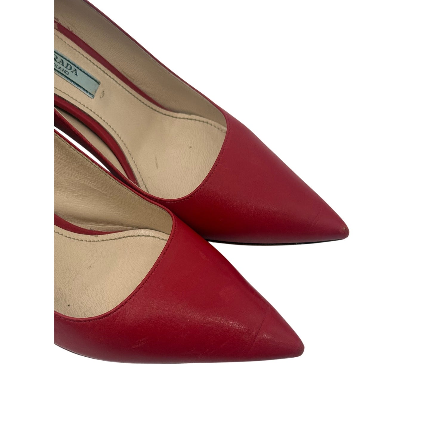 Prada Leather Pointed Toe Pumps Heels