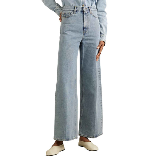TOTEME Flair Denim High Waist Wide Leg Jeans Light Blue Wash Women's Size 27/30