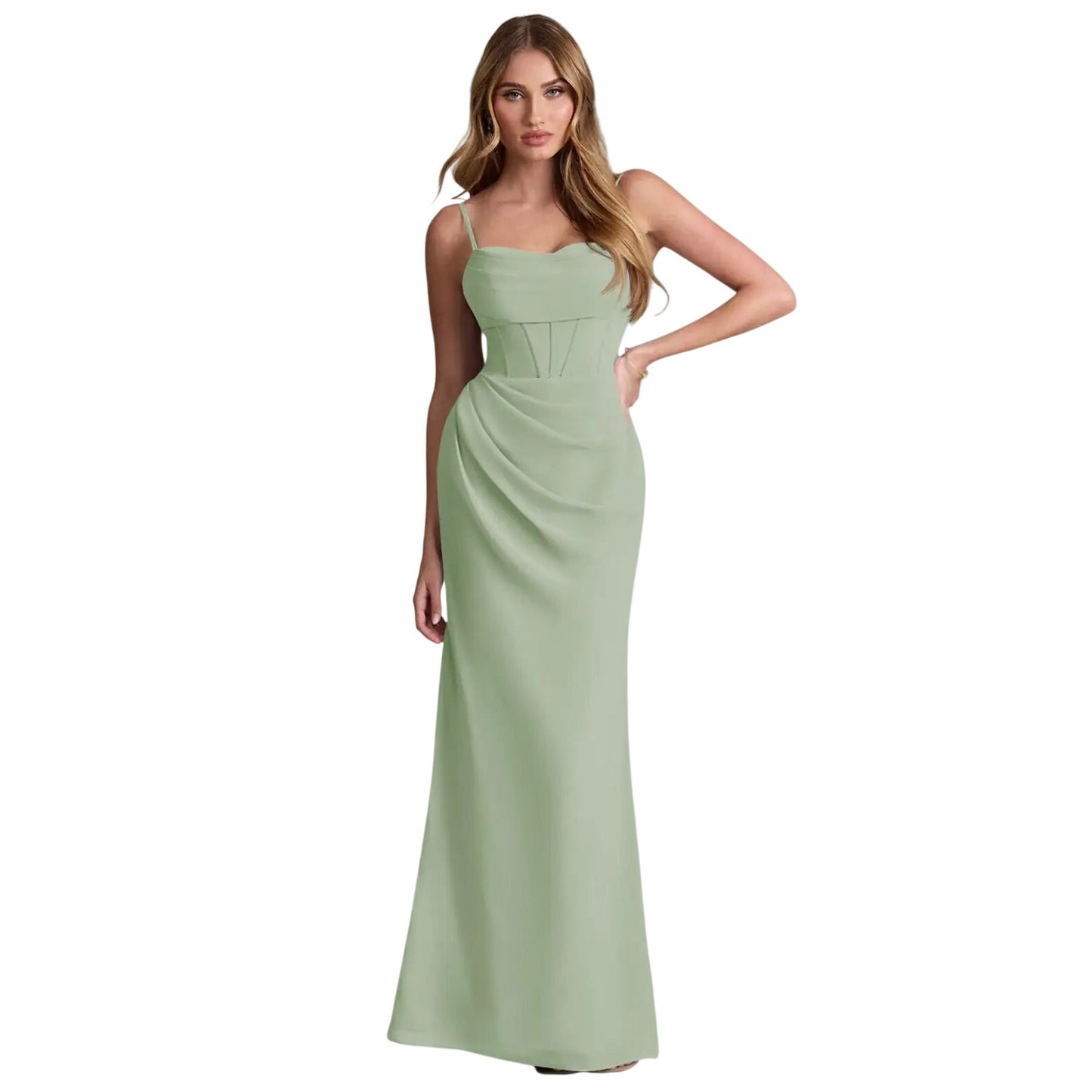Azazie Kendall + Kylie Corset Chiffon Bridesmaid Dress