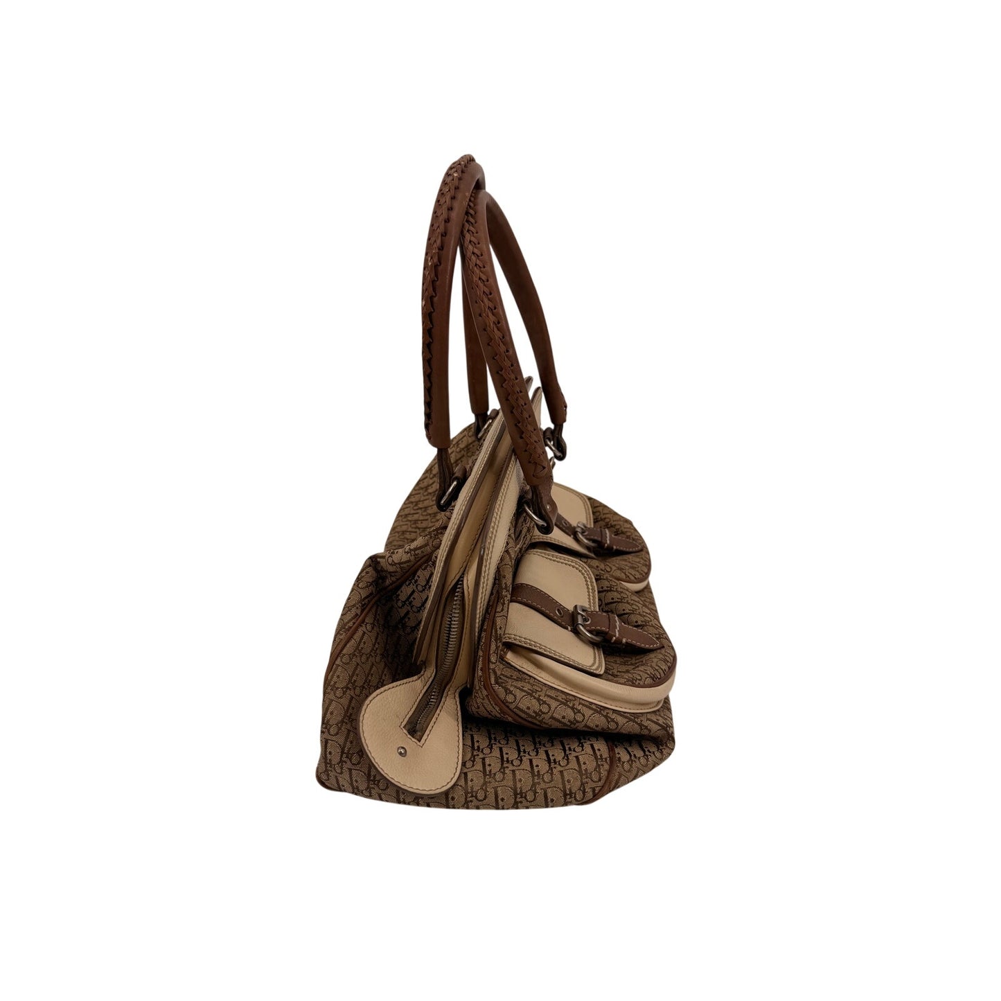 Dior Canvas Monogram Diorissimo My Dior Pockets Satchel Beige