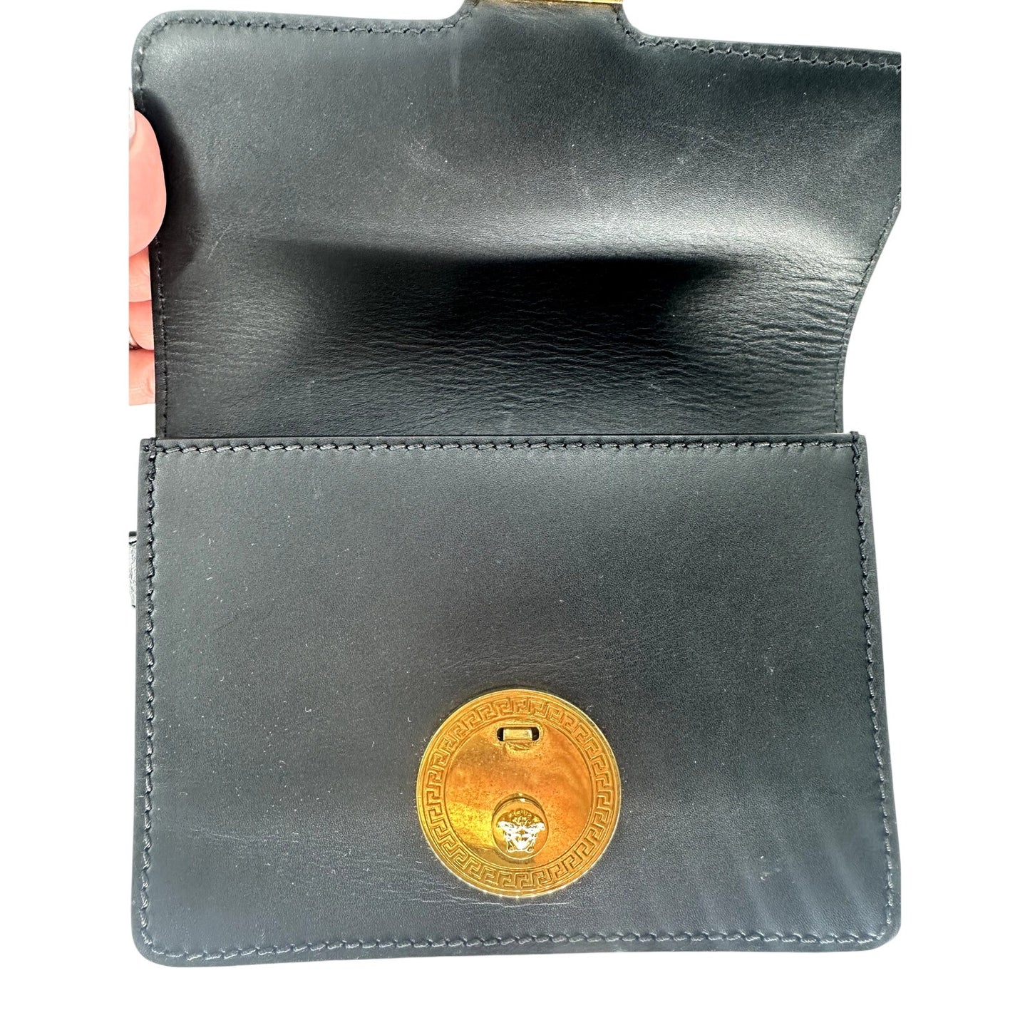 Versace Leather Medusa Biggie Crossbody Bag