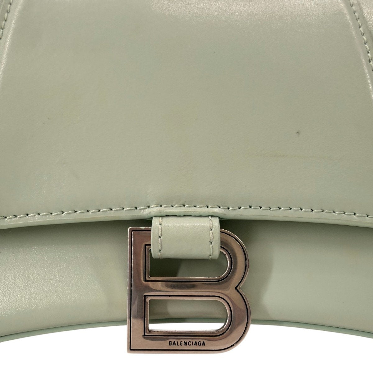 Balenciaga Hourglass Smooth Leather Top Handle Bag Mint Green Women's One Size
