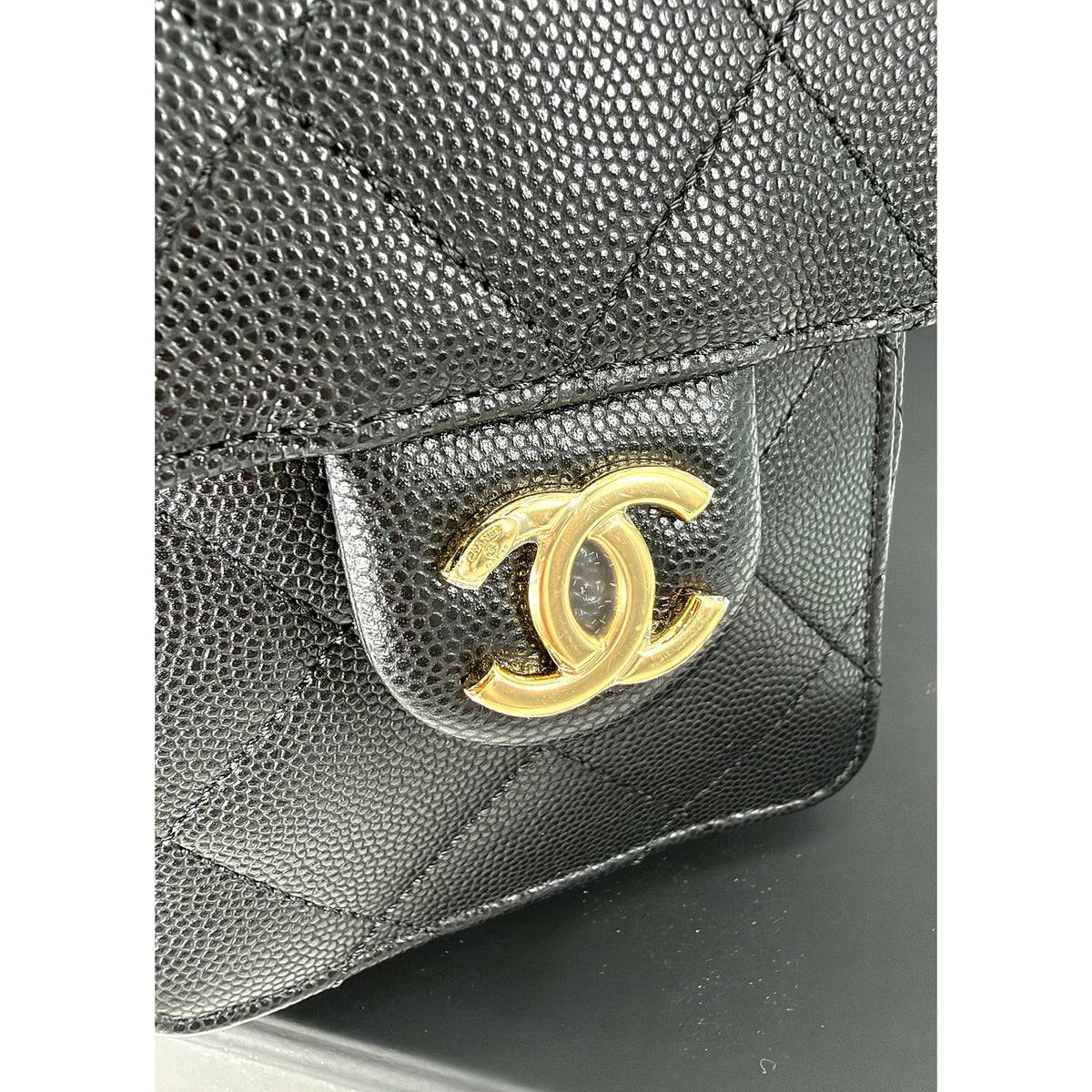 Chanel 25 Mini Black Caviar Gold Hardware Hobo Bag 26B AS5631 New Full Set